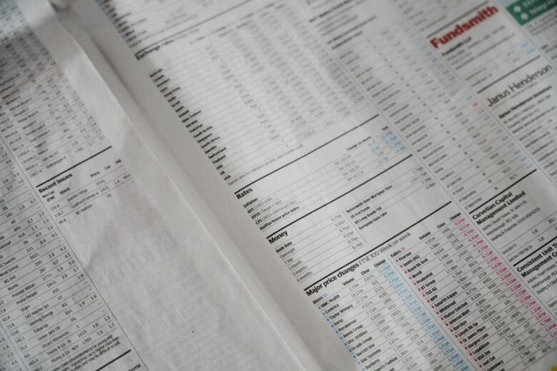 Close-up of printed numbers representing invoices from the best invoicing software for small business