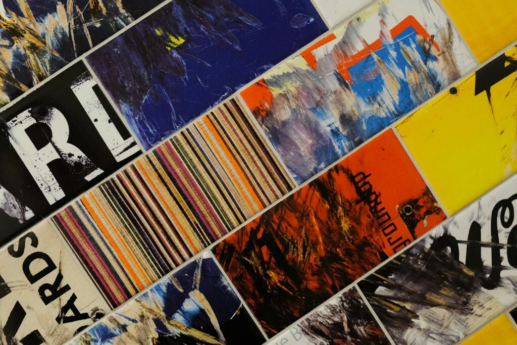 Colorful collage of graphics edited in a free photo editing program