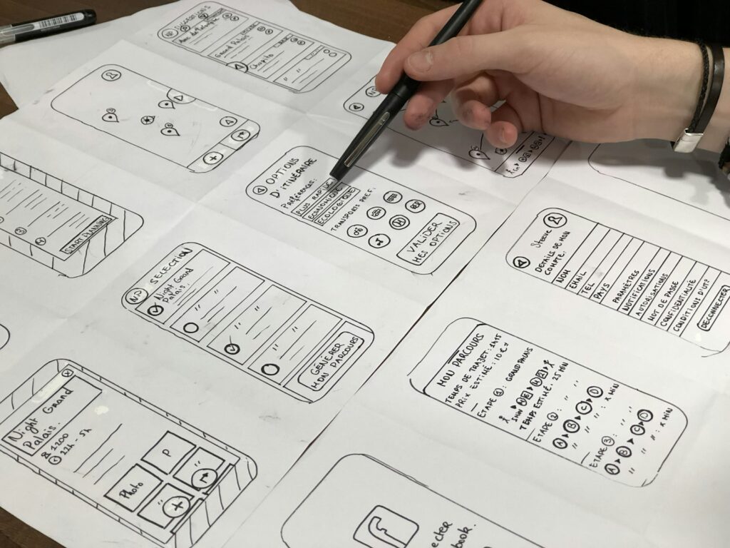 Hand sketching a logo idea before tracing it in a free vector editor