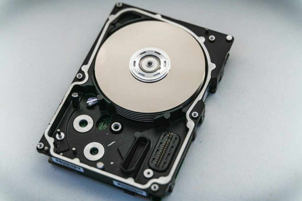 Hard disk drive used with the best free backup software for Windows